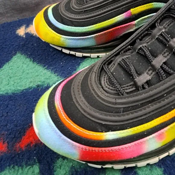 %Nike Air Max 97 Tie Dye Black Multicolor Rainbow CK0841-001 Men 8 - A1 - Picture 9 of 13